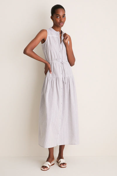 ワンピース Cotton Stripe Sleeveless Gather Dress James Stripe Lucy 4 Basque Sleeveless Dress | Love Tomas by