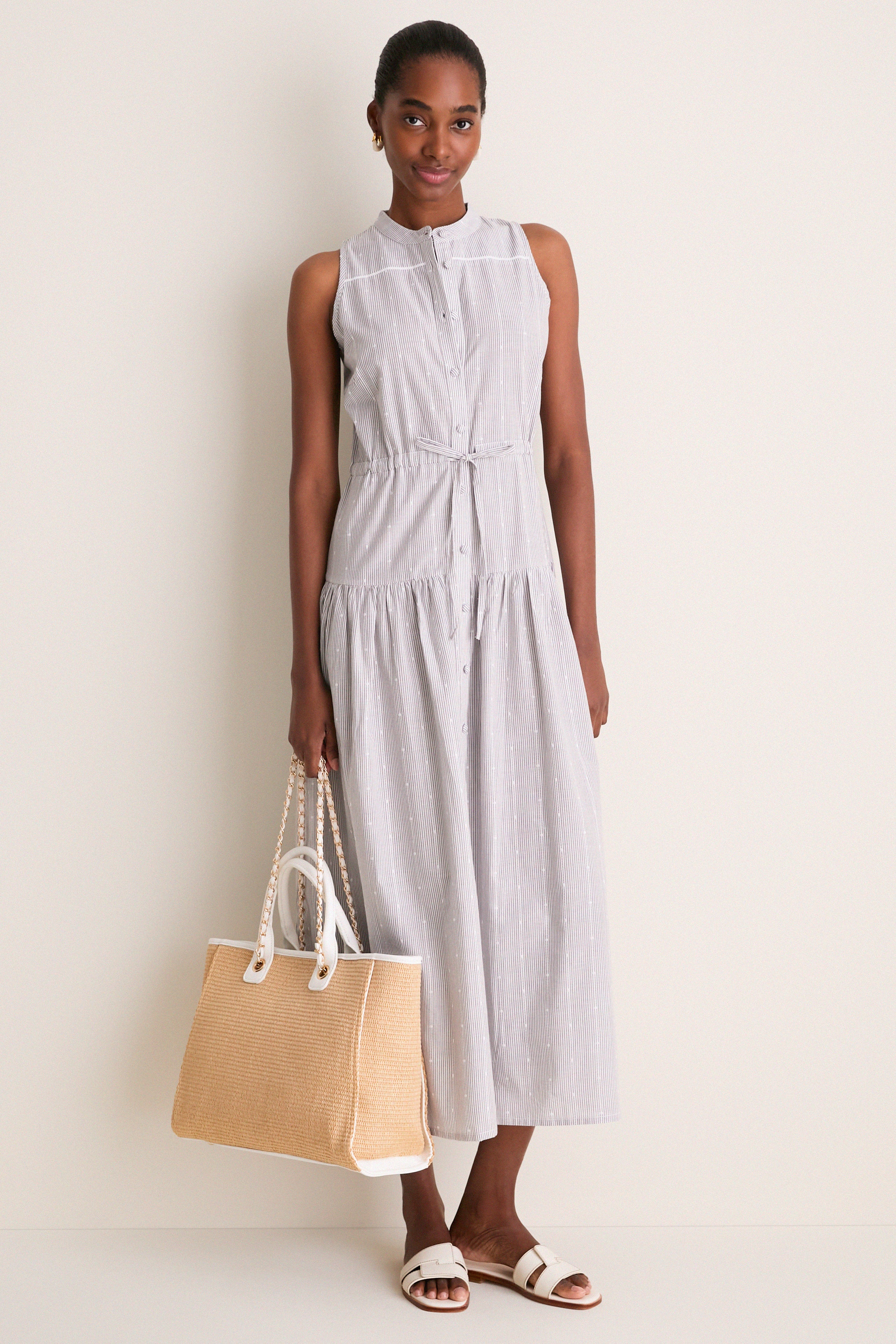 James Stripe Lucy 4 Basque Sleeveless Dress | Love Tomas by