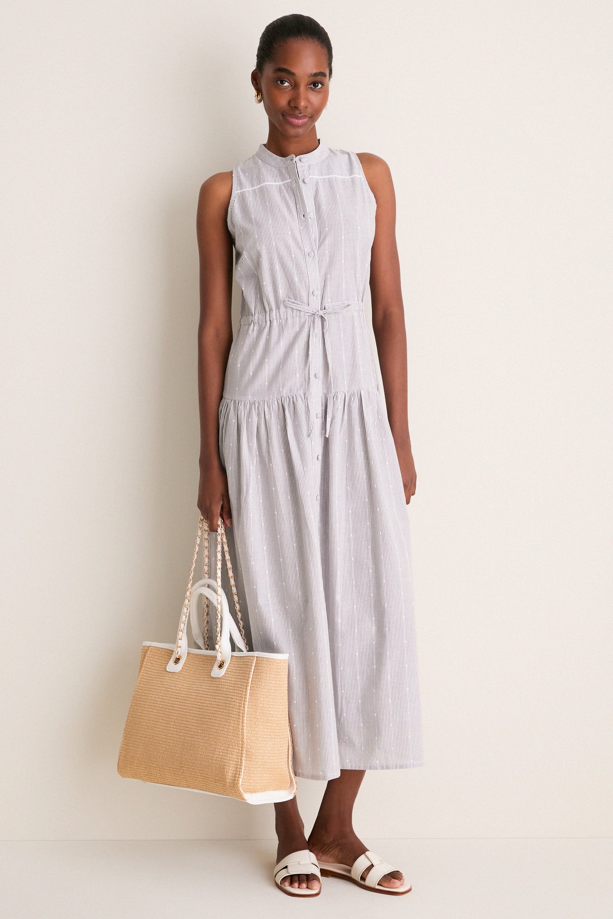 James Stripe Lucy 4 Basque Sleeveless Dress