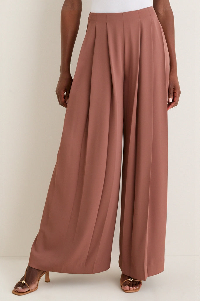Light Mink Nova Pleated Pant | L'AGENCE