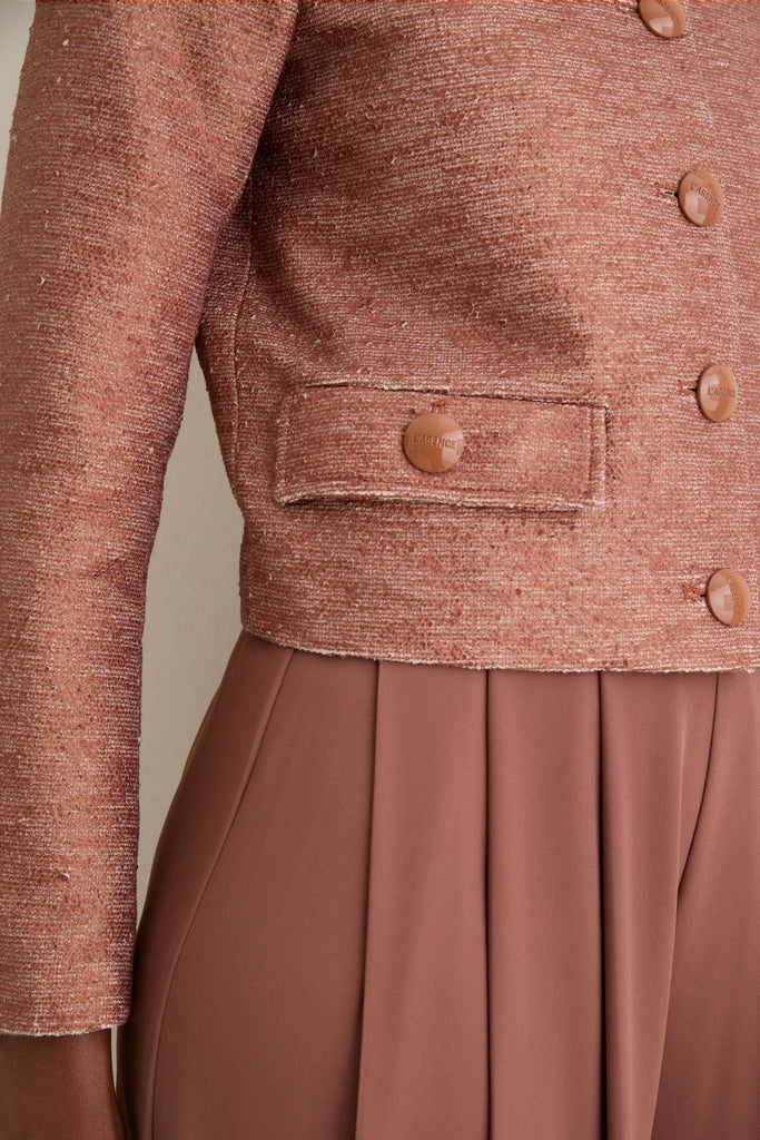 Light Auburn Zell Collarless Jacket | L'AGENCE
