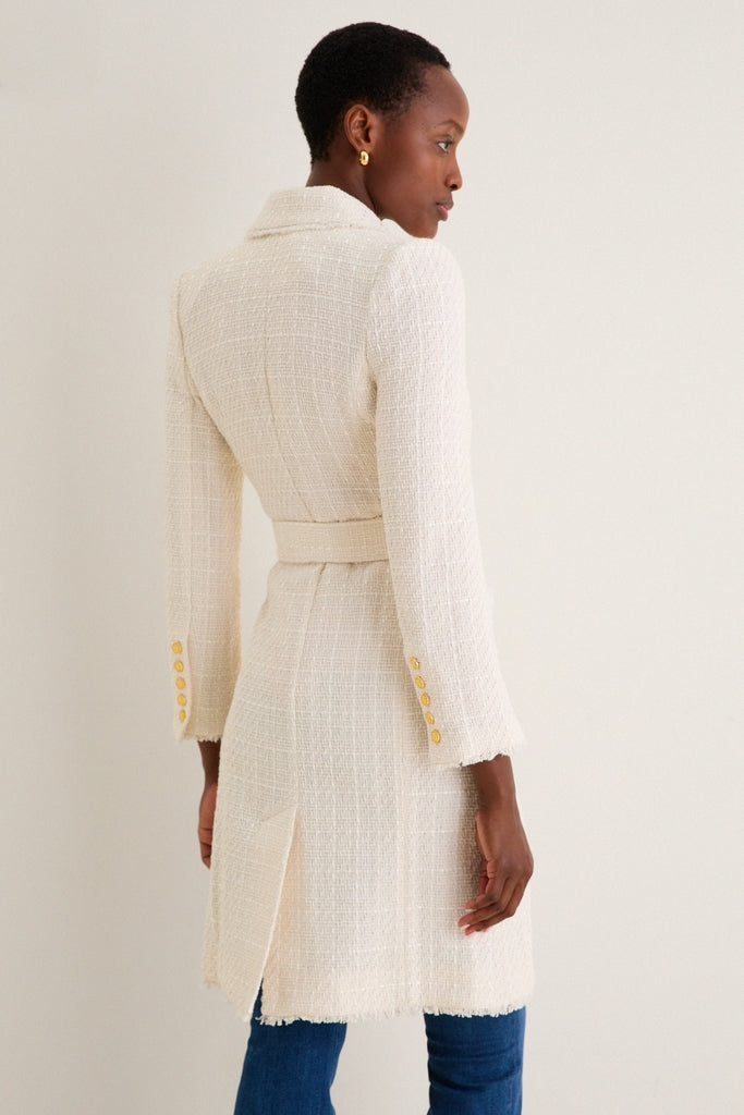 Vintage White Cooper Unlined Tweed Coat