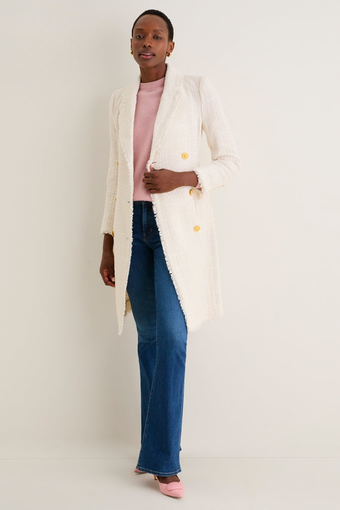 Vintage White Cooper Unlined Tweed Coat