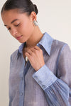 Pale Harbor Blue Jayleen Button Down Blouse