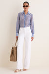 Pale Harbor Blue Jayleen Button Down Blouse