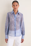 Pale Harbor Blue Jayleen Button Down Blouse