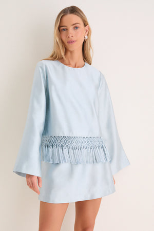 Pewter Blue Maxine Tassel Top