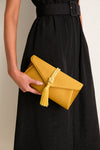 Marigold Satin Gabrielle Clutch