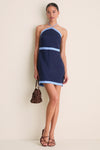 Navy & Cerulean Colorblock Judy Halter Mini Dress