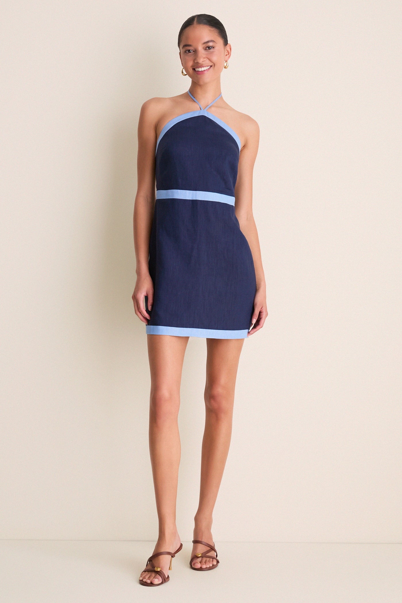cerulean blue cocktail dress Hyacinth House Cerulean Eyelet Bennett Mini Dress Cerulean Eyelet / M