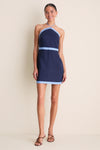 Navy & Cerulean Colorblock Judy Halter Mini Dress