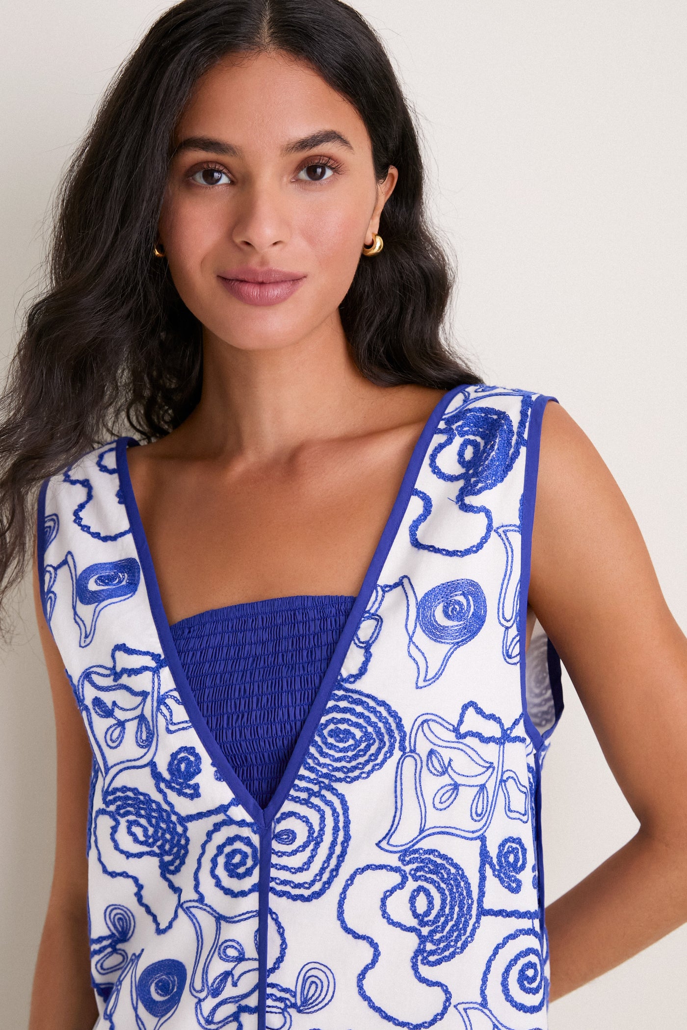 royal blue and white midi dress Aldrick V-Neck Belted Striped Midi Dress- Royal Blue 10 / SAX