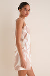 Tan Abstract Floral Martha Mini Dress