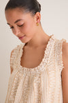 Tan & Cream Applique Valerie Mini Dress