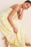 Yellow Floral Bustier Jessamine Maxi Dress