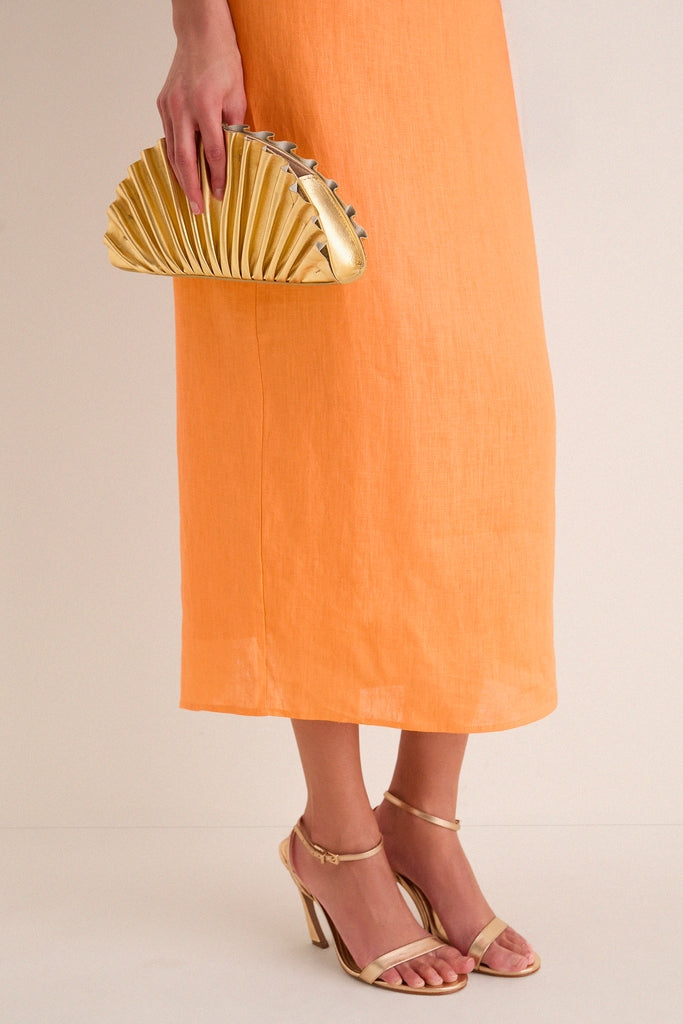 Orange Linen Clementine Maxi Dress | English Factory Orange Linen Clementine Maxi Dress | English Factory