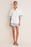 Sky Blue Embroidered Button-Up Beatrix Shirt