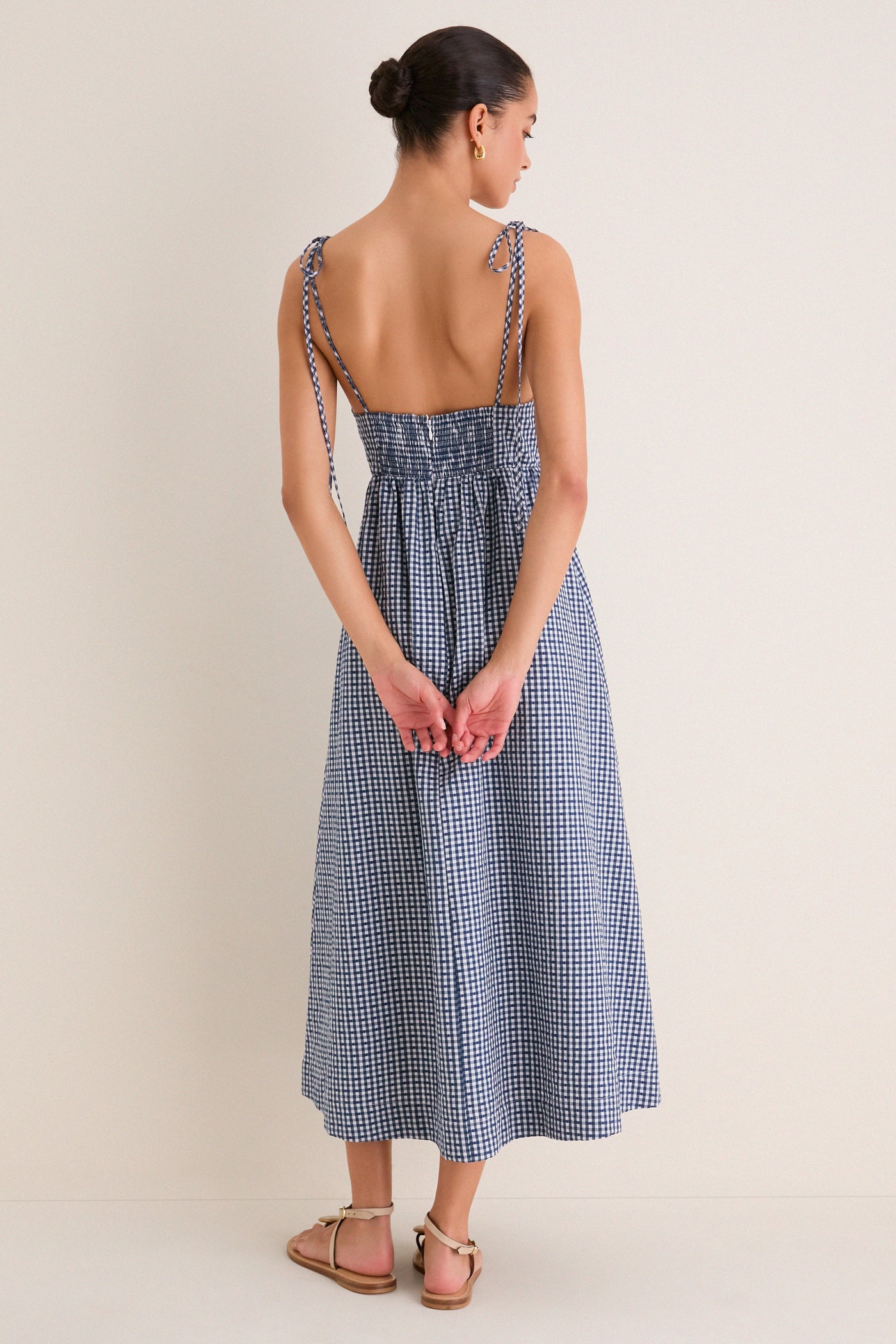 English Factory Navy Gingham Sloan Maxi Dress Navy Gingham / S English Factory Navy Gingham Sloan Maxi Dress Navy Gingham / S