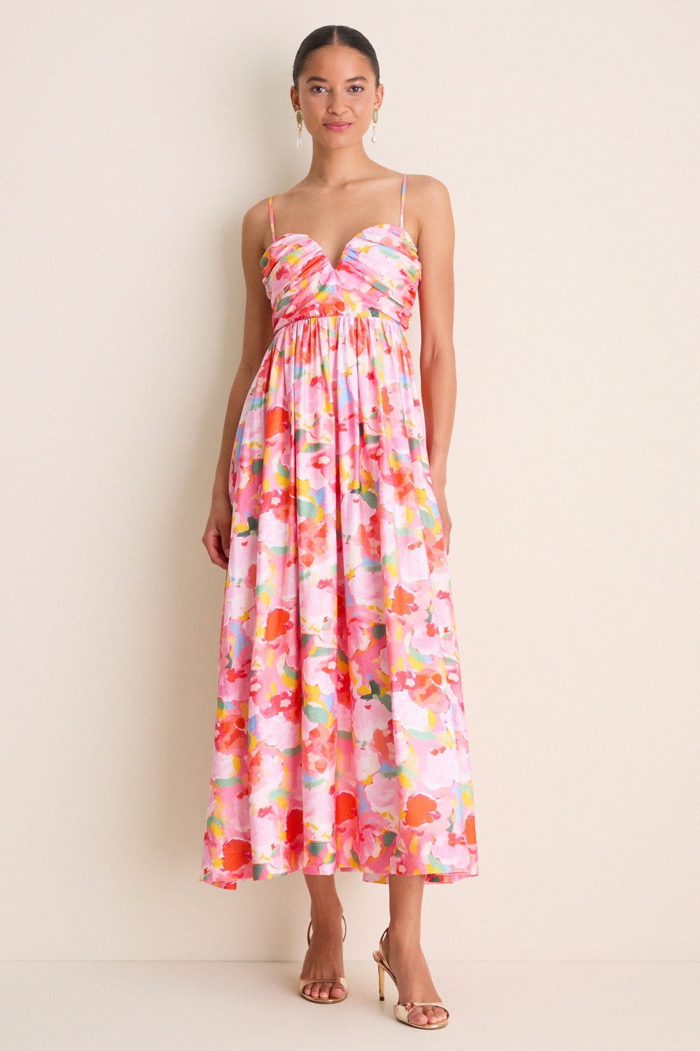 Pink Multi Watercolor Harper Maxi Dress