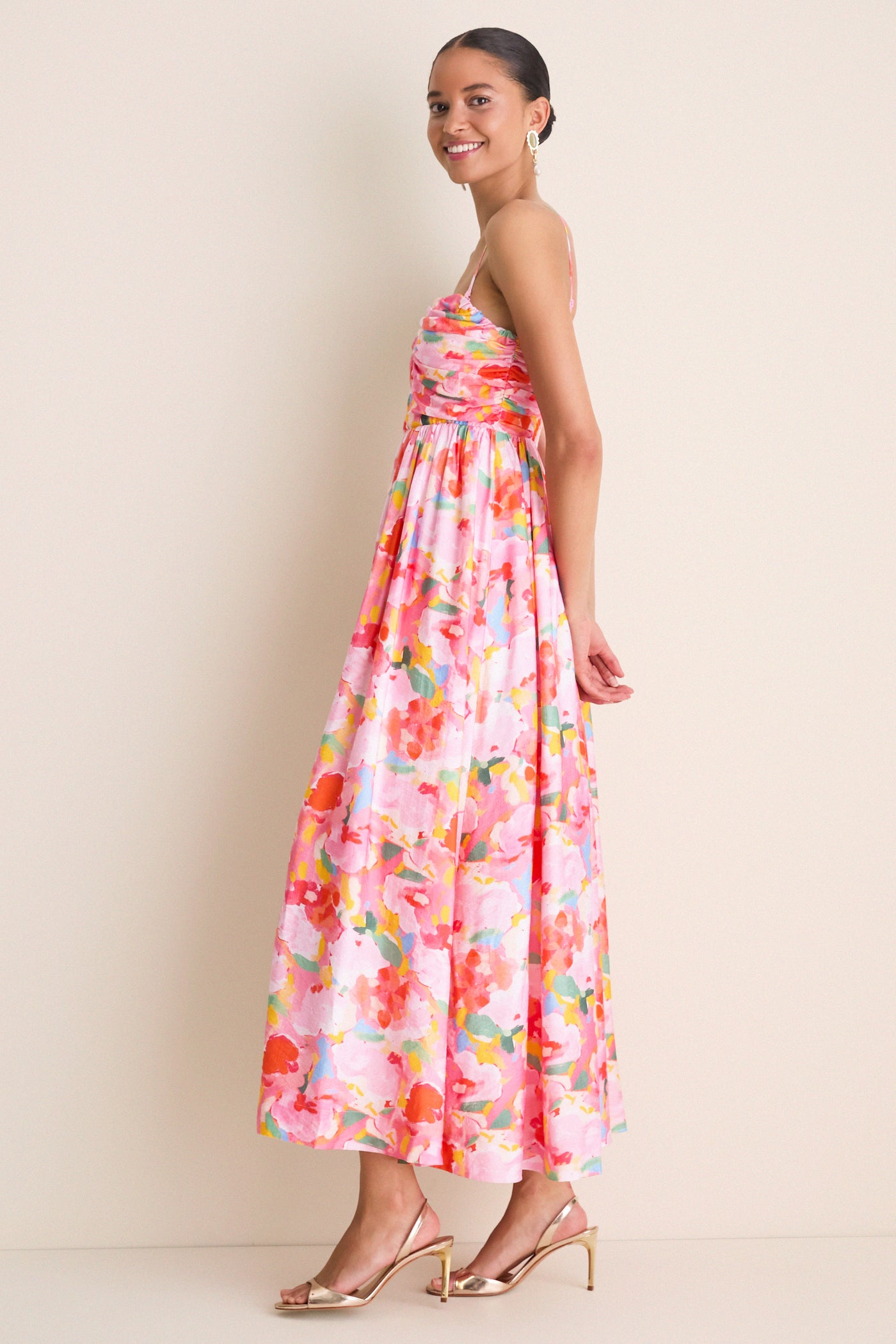Pink Multi Watercolor Harper Maxi Dress