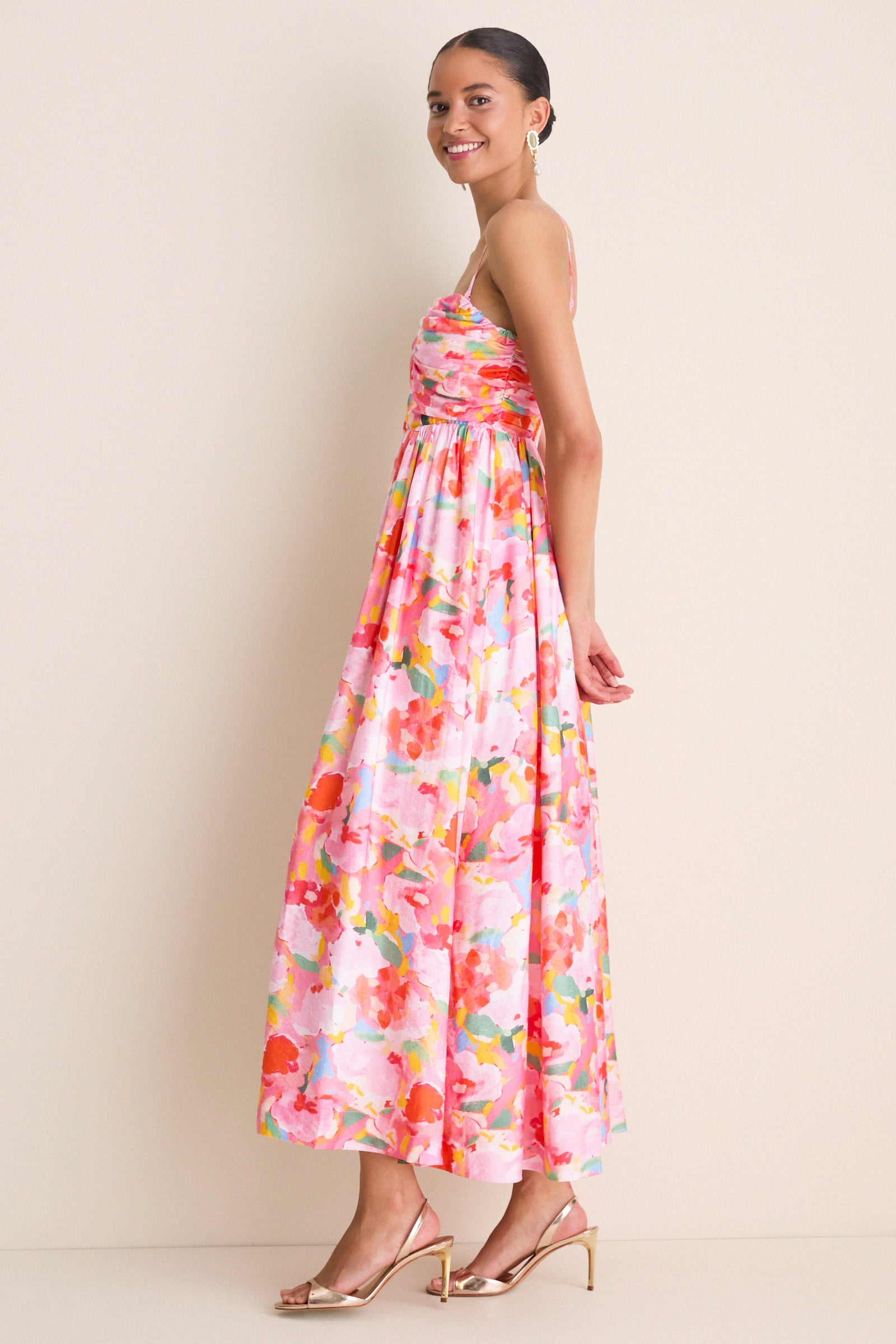 Pink Multi Watercolor Harper Maxi Dress
