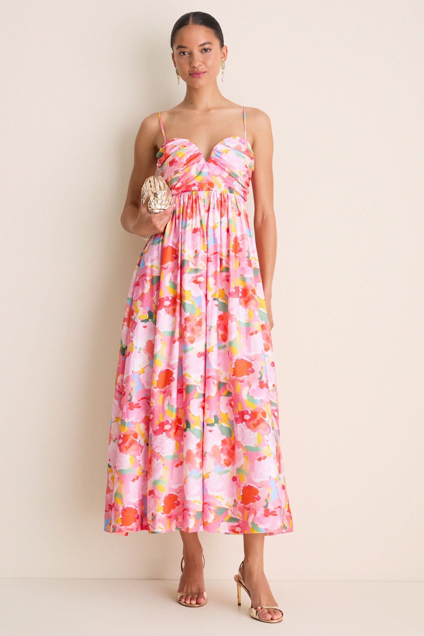 pink watercolor dress gala midi dress // pink watercolor *zoco exclusive* large