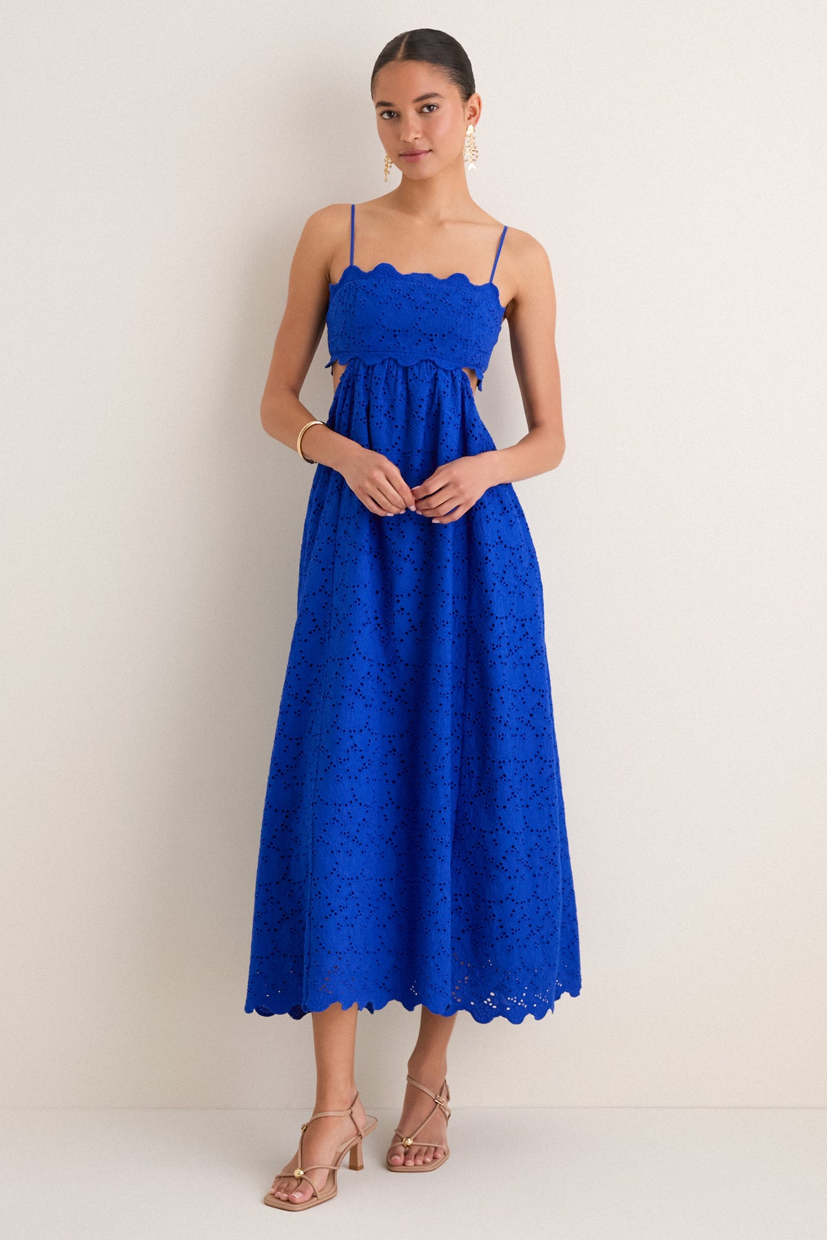Hyacinth House Blue Eyelet Cut-Out Larkspur Dress Blue Eyelet / S Hyacinth House Blue Eyelet Cut-Out Larkspur Dress Blue Eyelet / S