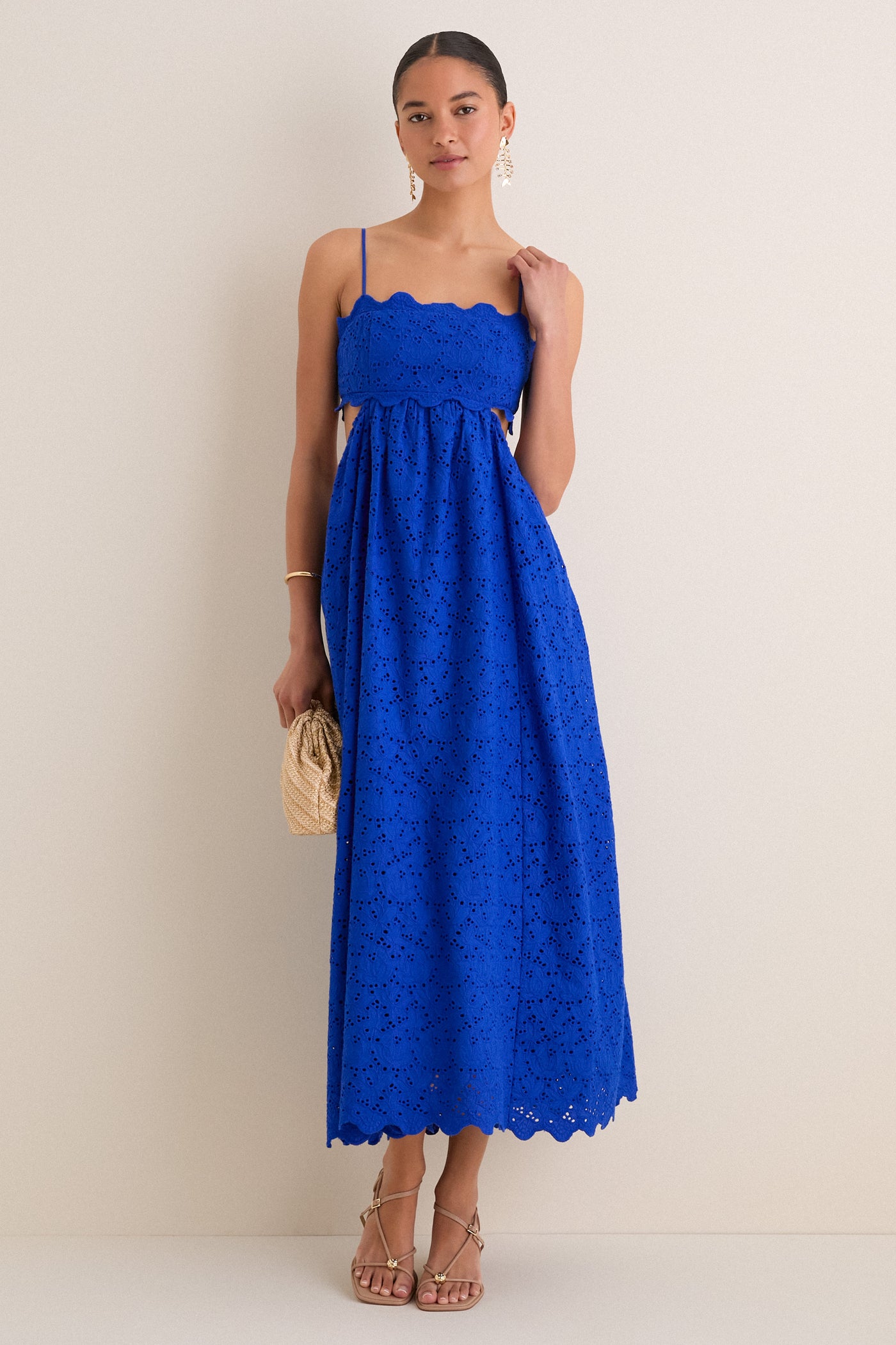 Hyacinth House Blue Eyelet Cut-Out Larkspur Dress Blue Eyelet / S Hyacinth House Blue Eyelet Cut-Out Larkspur Dress Blue Eyelet / S