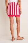 Red & Tan Cabana Stripe Verey Mini Skirt