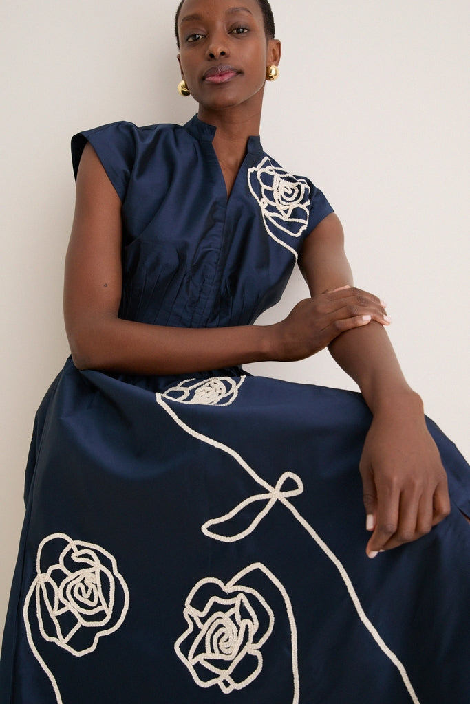 Navy Selene Midi Dress | Lovebirds Navy Selene Midi Dress | Lovebirds