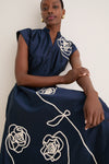Navy Selene Midi Dress