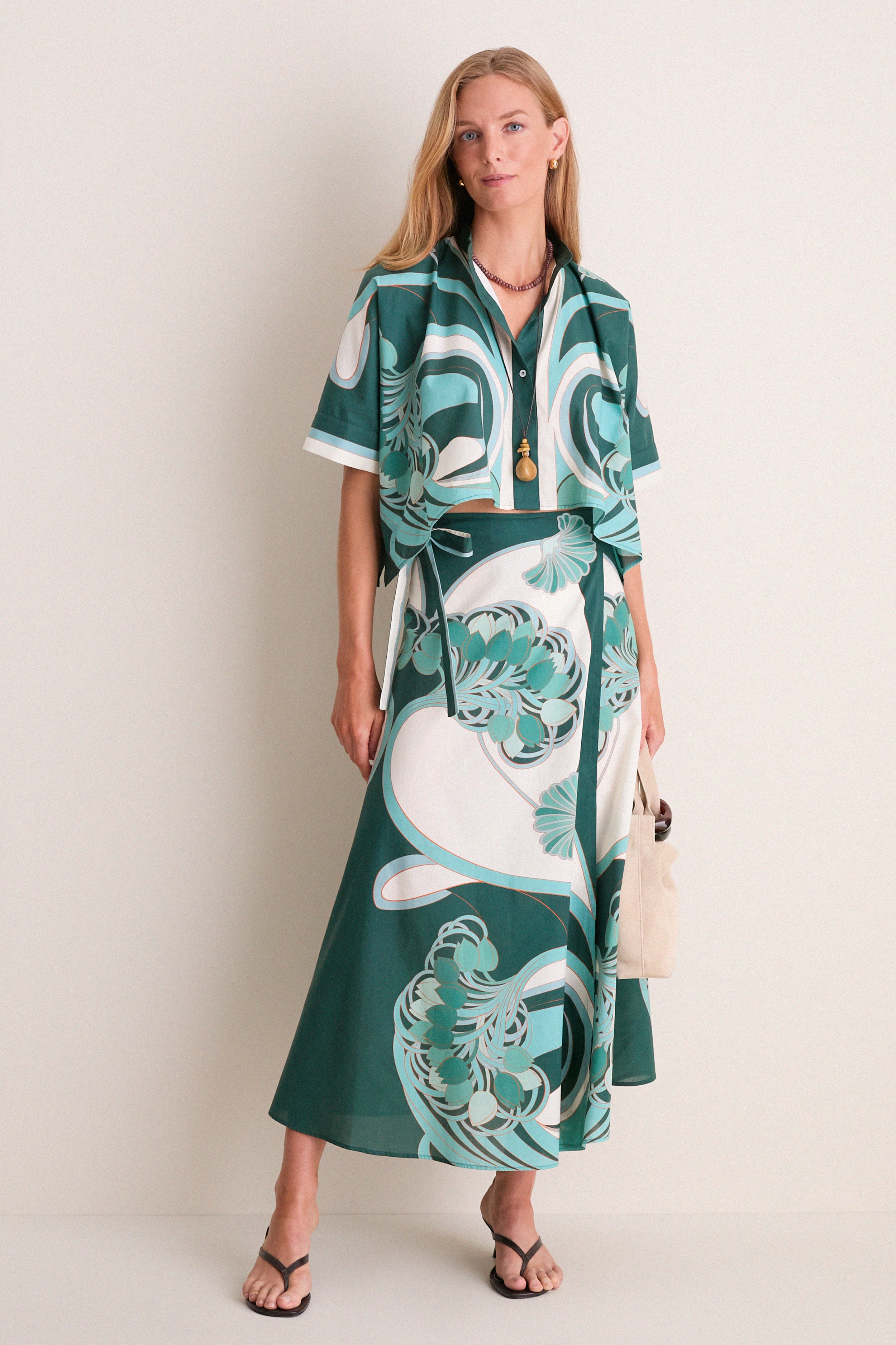 Blooming Tulip Placee Sarong Skirt