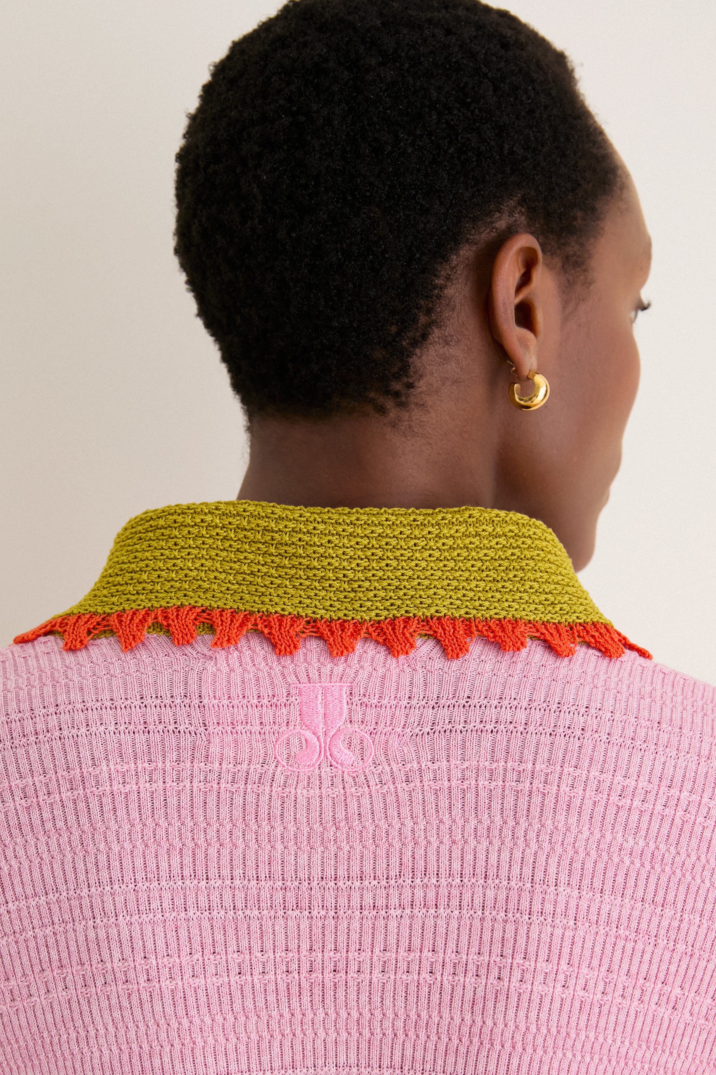 Solid Pink Picket Polo Jumper