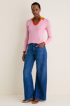 Solid Pink Picket Polo Jumper
