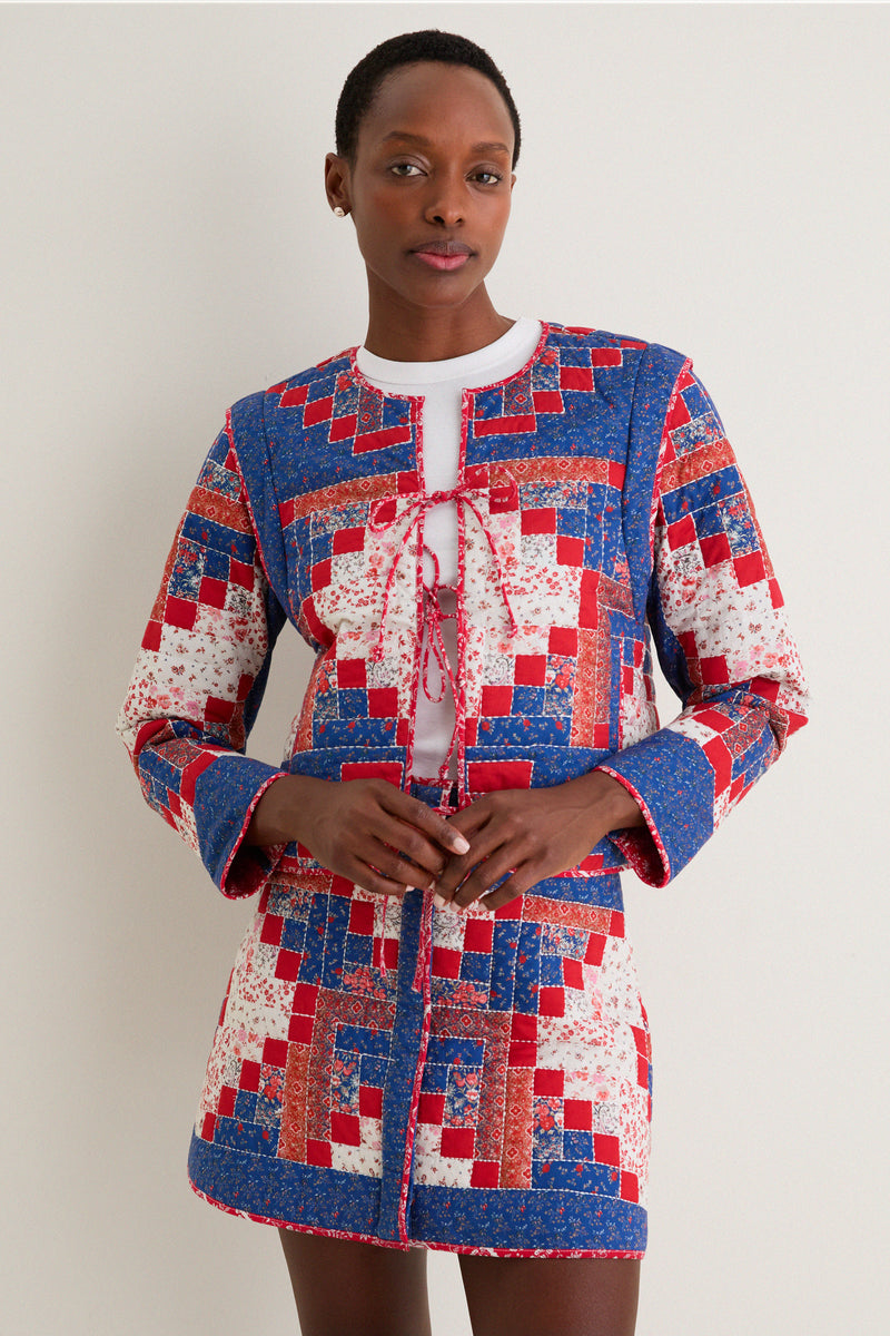 Blue Multi Quilted Shorditch Jacket