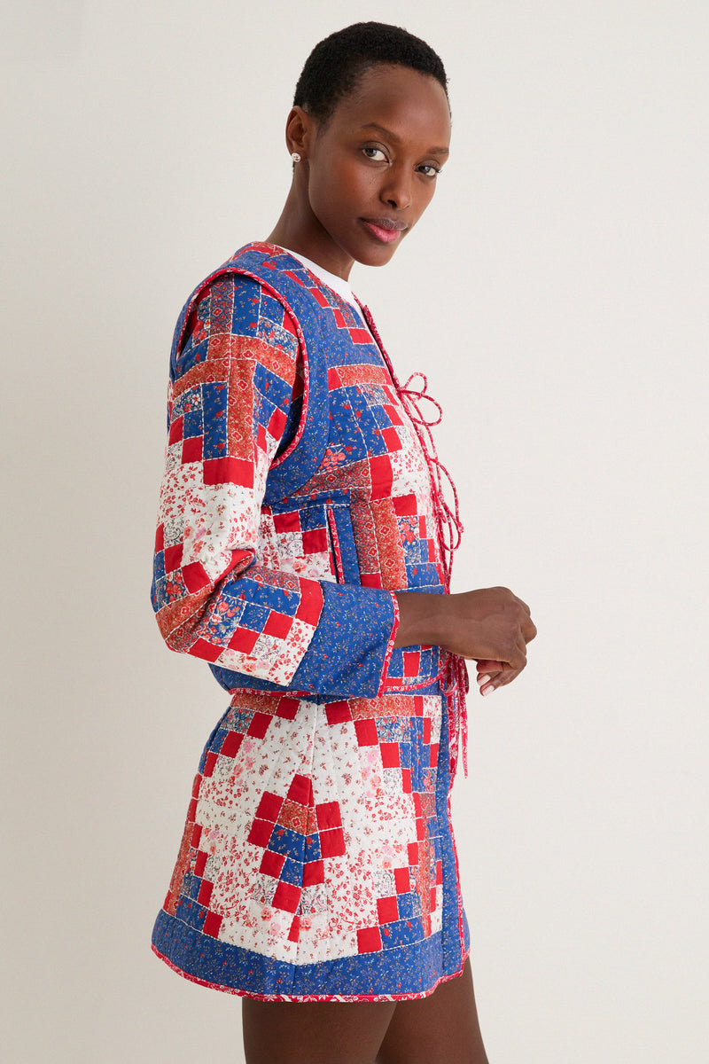 Blue Multi Quilted Shorditch Jacket