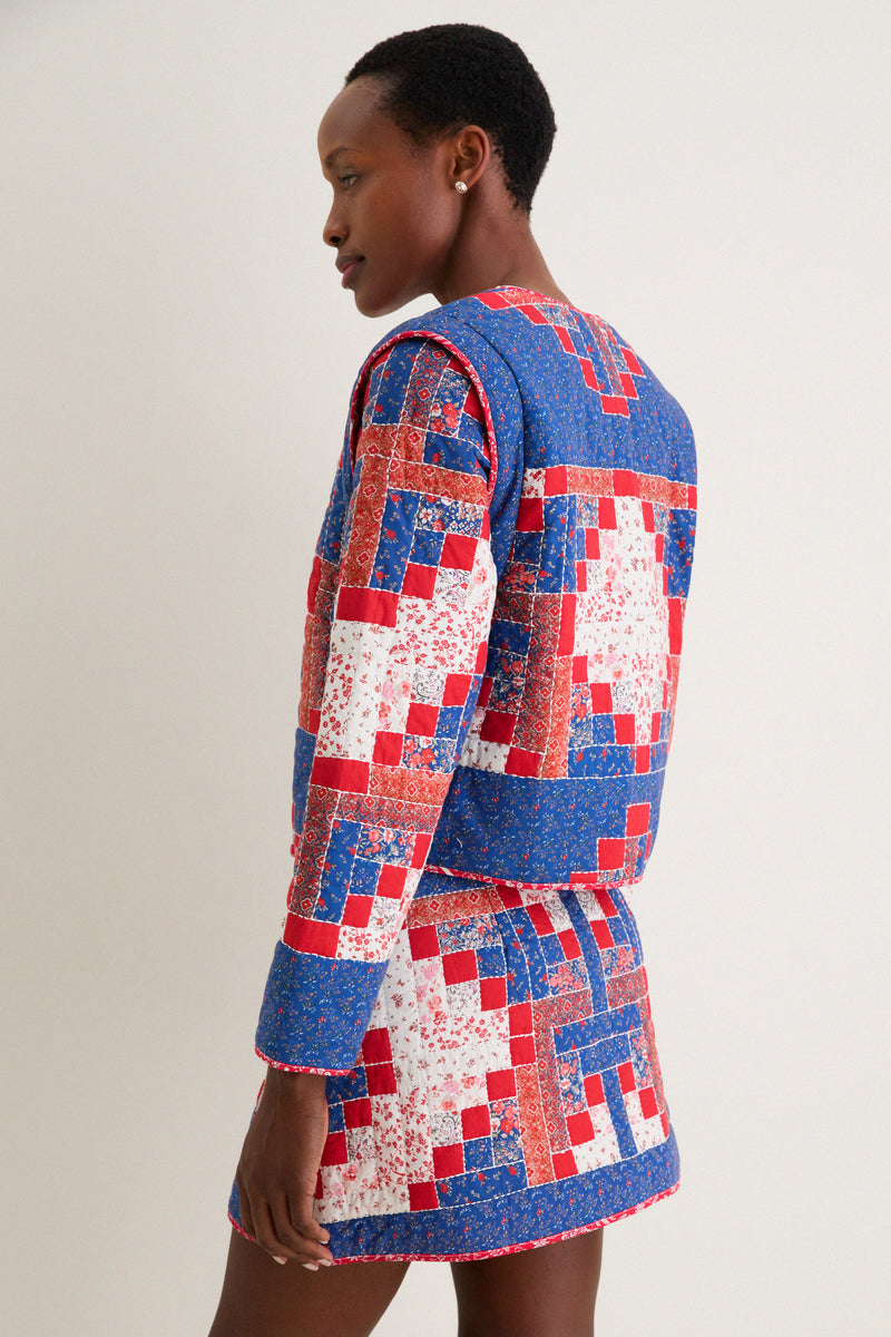 Blue Multi Quilted Shorditch Jacket