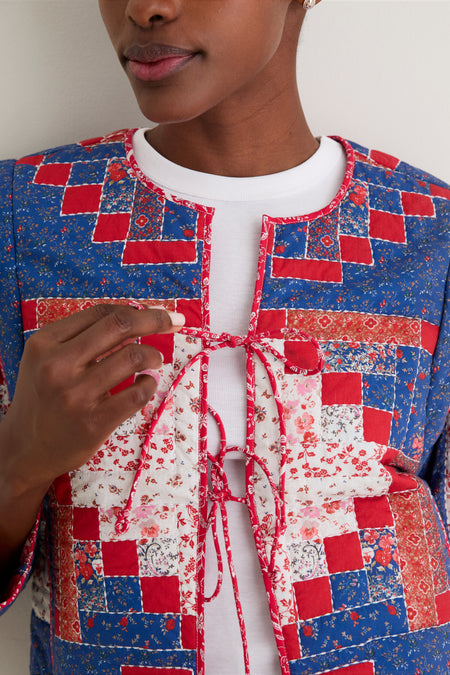 Blue Multi Quilted Shorditch Jacket