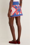 Blue Multi Quilted Louise Mini Skirt