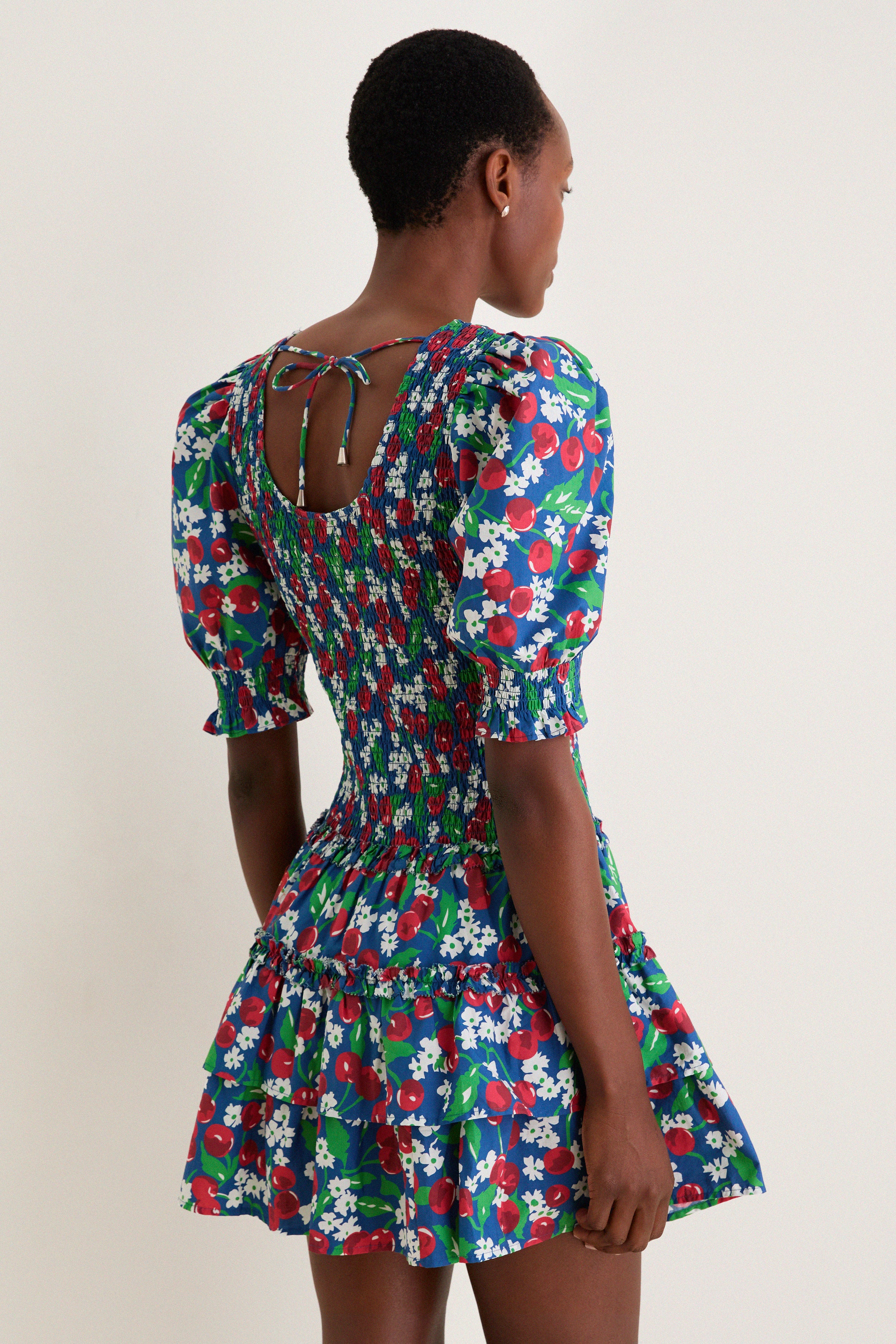 Miss Cherry Print Audrey Short Sleeve Dress | Love the Label