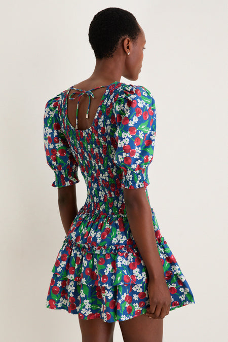 Miss Cherry Print Audrey Short Sleeve Dress