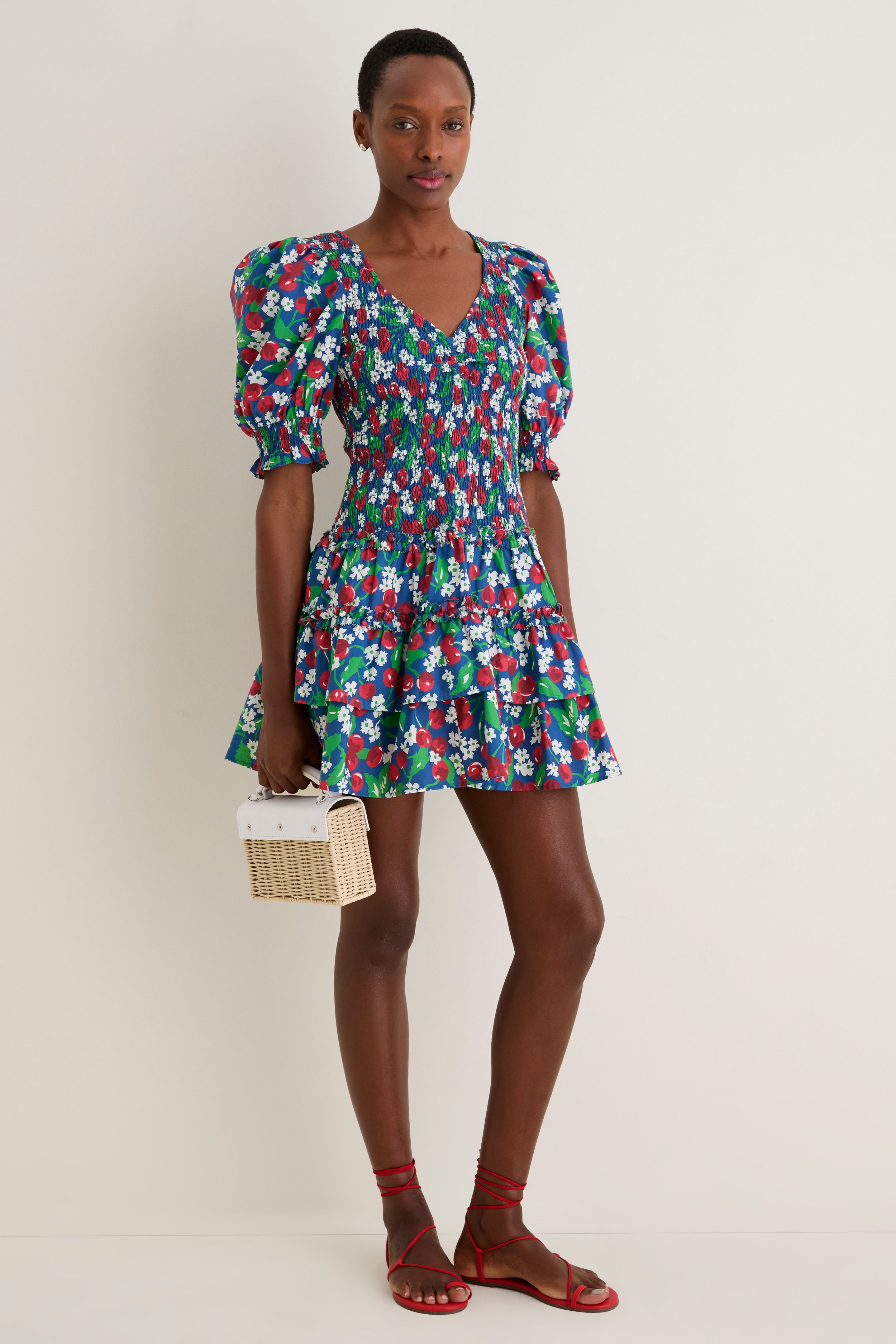 Miss Cherry Print Audrey Short Sleeve Dress | Love the Label