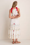 Tea Rose Embroidery Lina Midi Dress