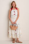 Tea Rose Embroidery Lina Midi Dress