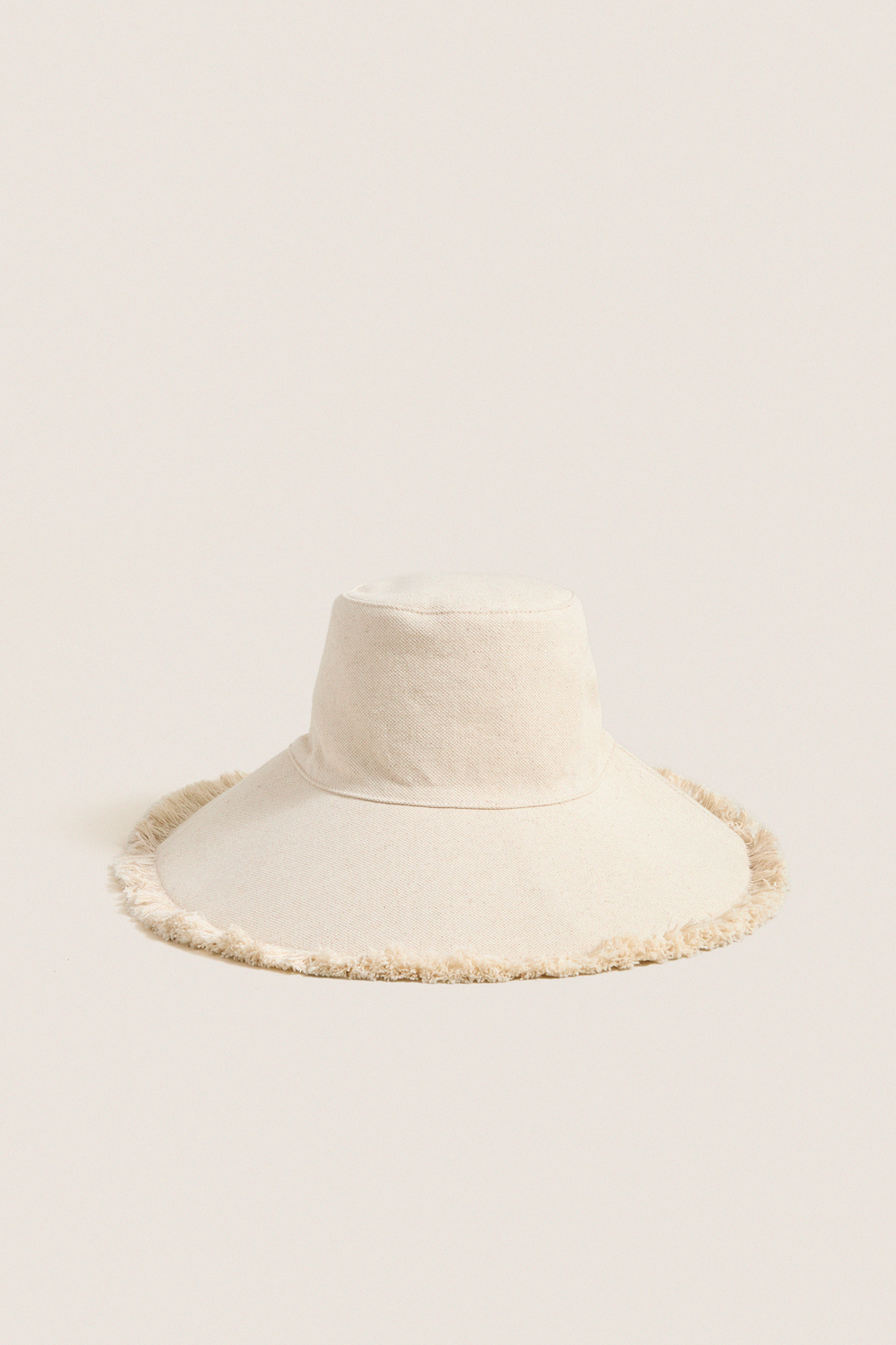 Natural Custom Fringed Canvas Packable Sunhat