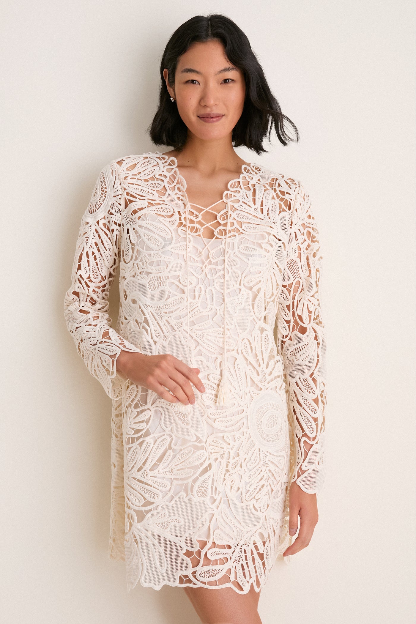 Chalk Dita Corded Lace Mini Dress