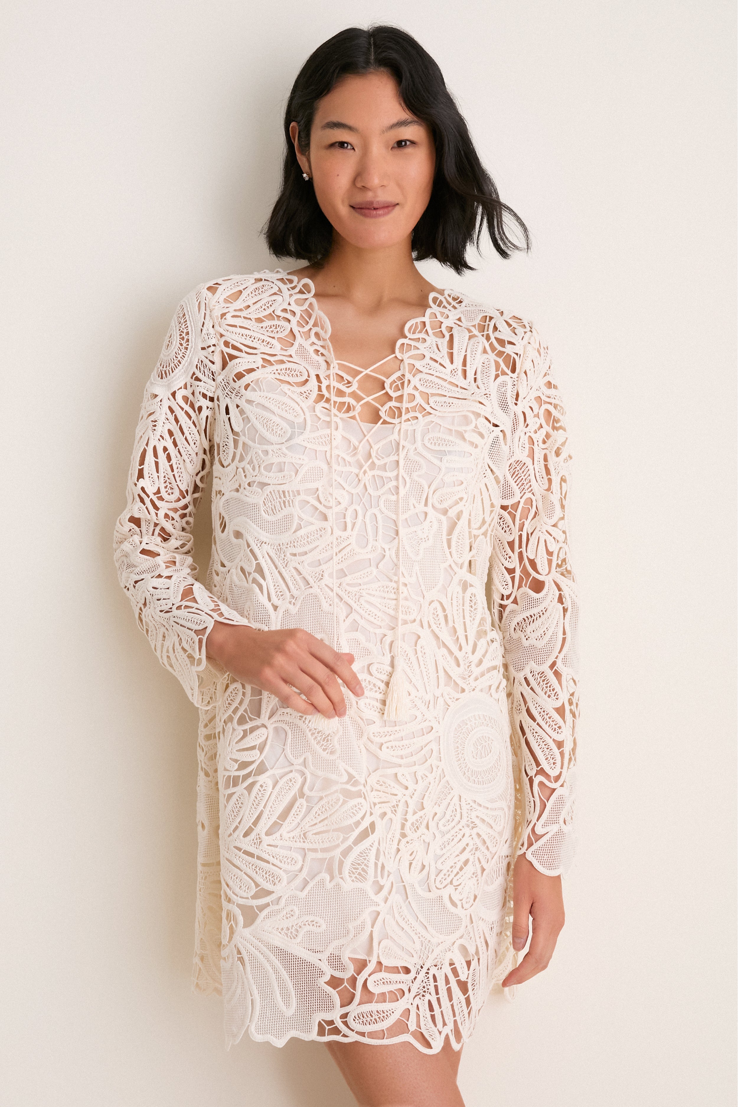 Chalk Dita Corded Lace Mini Dress