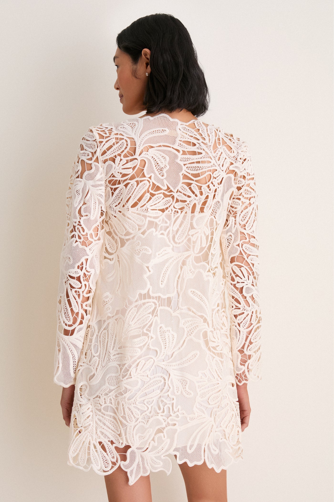 Chalk Dita Corded Lace Mini Dress