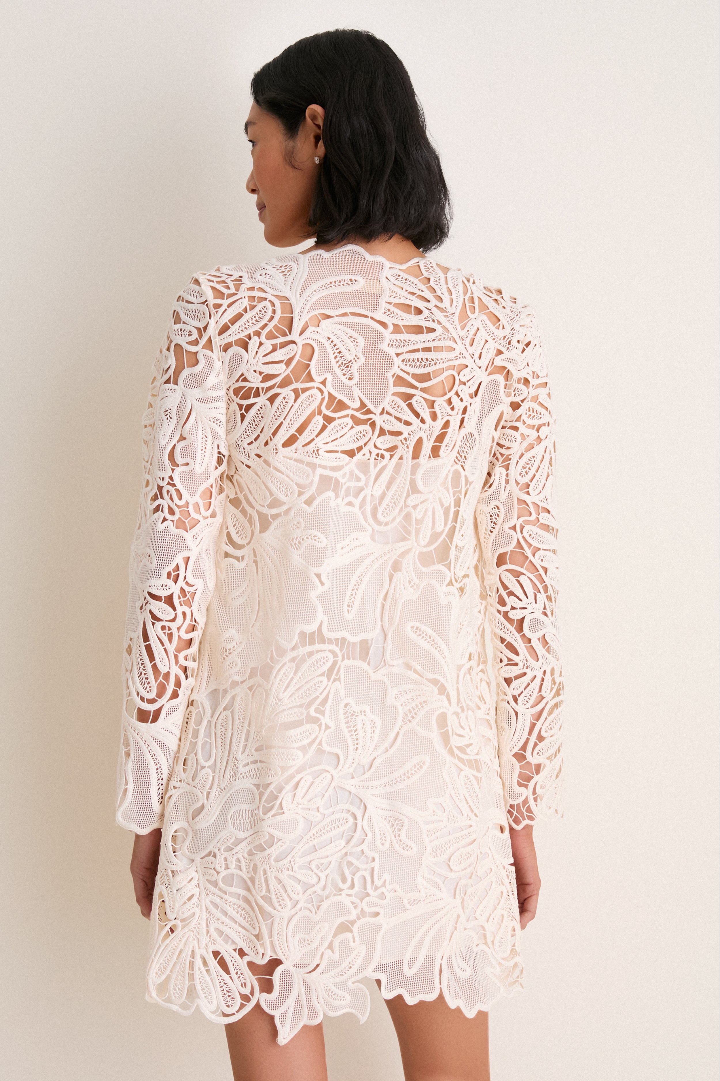 Chalk Dita Corded Lace Mini Dress