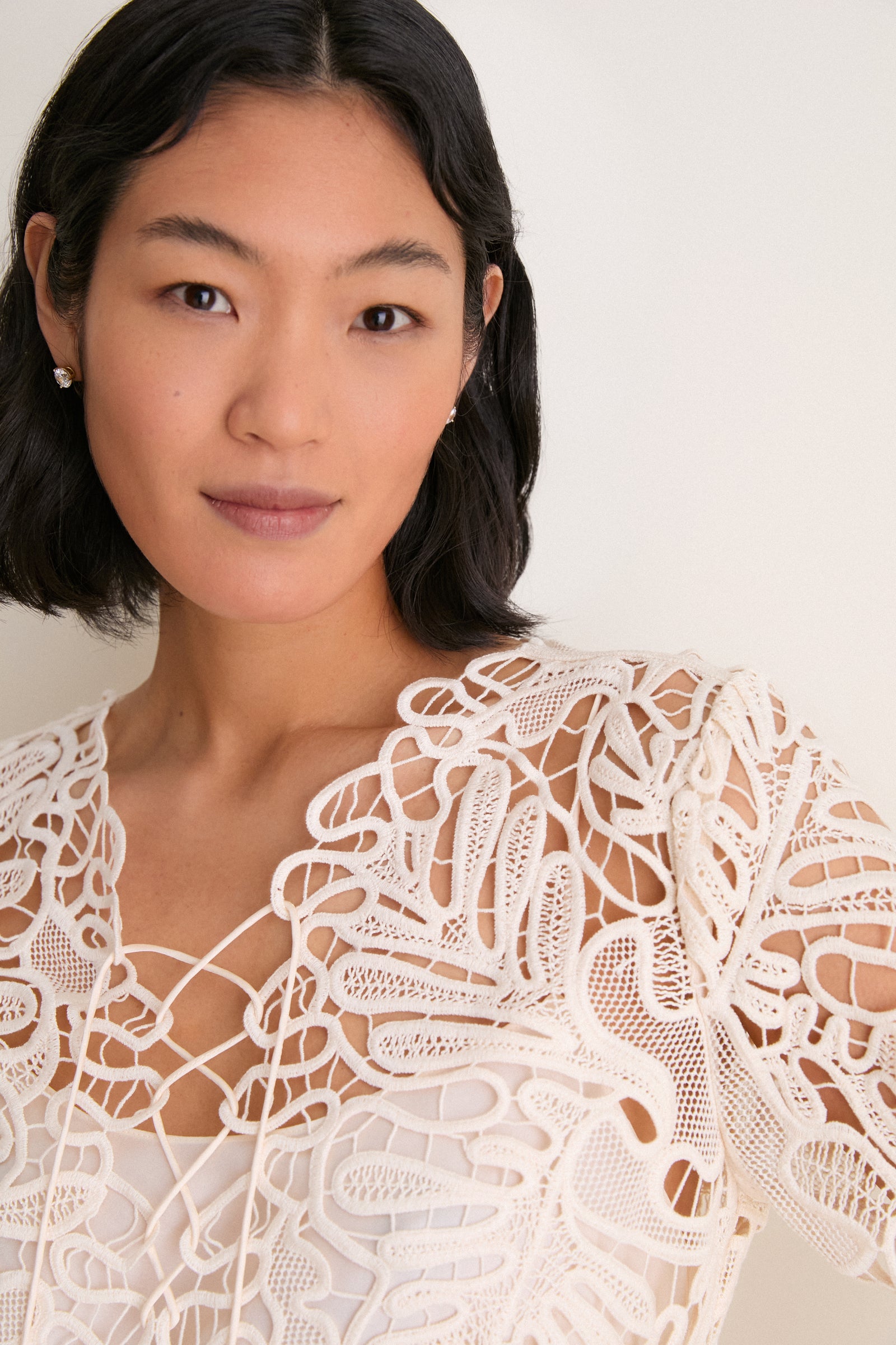 Chalk Dita Corded Lace Mini Dress